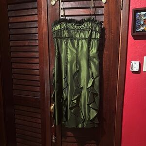 Badgley Mischka Green Strapless Dress